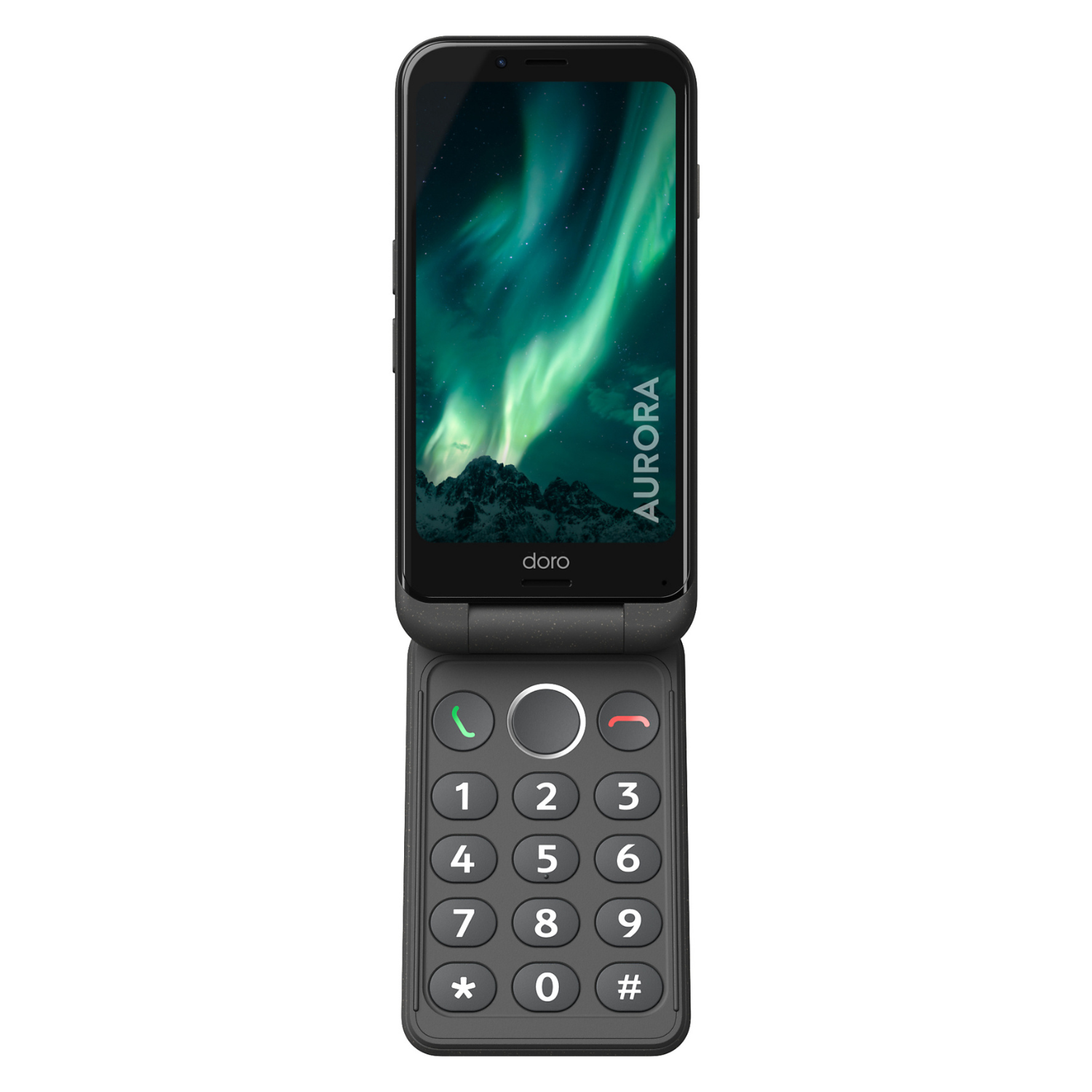 Doro Aurora A20 4G Seniorenhandy Vorderseite aufgeklappt